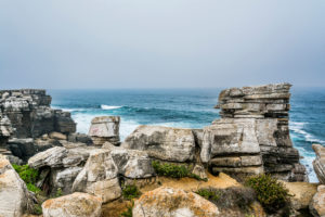 Europe, Portugal, Centro Region, Peniche Peninsula, Miradouro de Remedios, rock formations on the rocky coast Europe, Portugal, Centro Region, Peniche Peninsula, Miradouro de Remedios, rock formations on the rocky coast